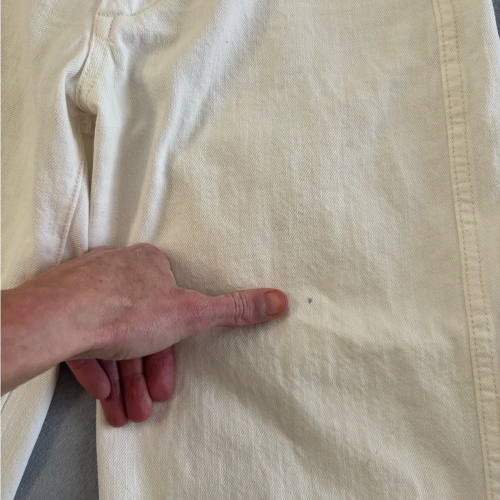 OZMA High Rise Trouser Pant 100% Cotton, size 25, Off-White-Flawed - Picture 13 of 15